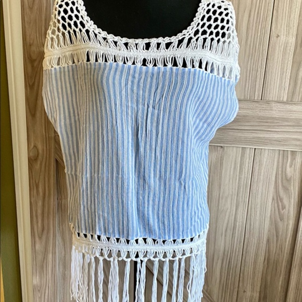 Steve Madden blue and white Coverup